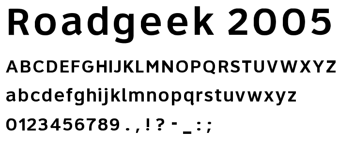 Roadgeek 2005 Series 6W font